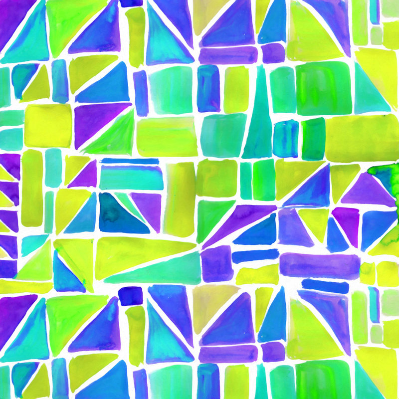 «Broseley Amy Sia Watercolor Shapes Lemon», reproduction sur toile tendue, H 12 po x l 12 po, Toile tendue, Non