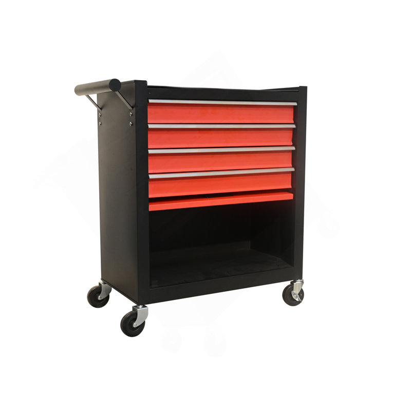 Boîte à outils roulante à quatre tiroirs, chariot à outils avec 4 roues et tiroirs, armoire de rangement mobile amovible de grande capacité pour les ateliers, les garages, les salles d'entretien et les mécaniciens