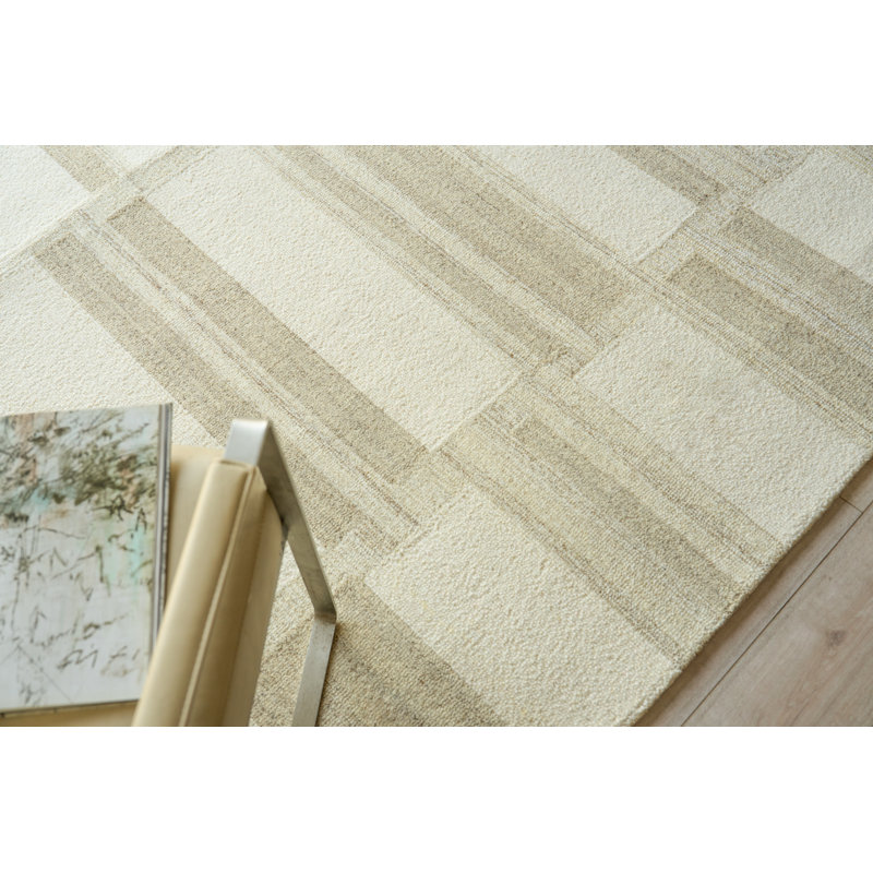 Tero Hand Tufted New Zealand Wool Beige/Ivory Area Rug, 14'X18'