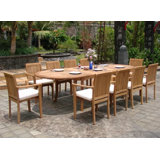 Arjun Outdoor 13 - Piece Teak Dining Set