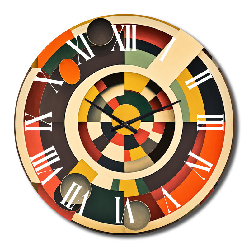 Horloge murale Mid-Century Vintage Circular Visions, Très grand