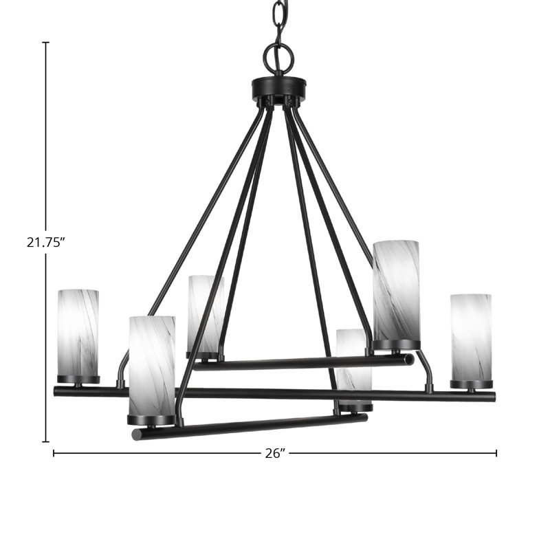 Trinity 6-Light Chandelier, Matte Black
