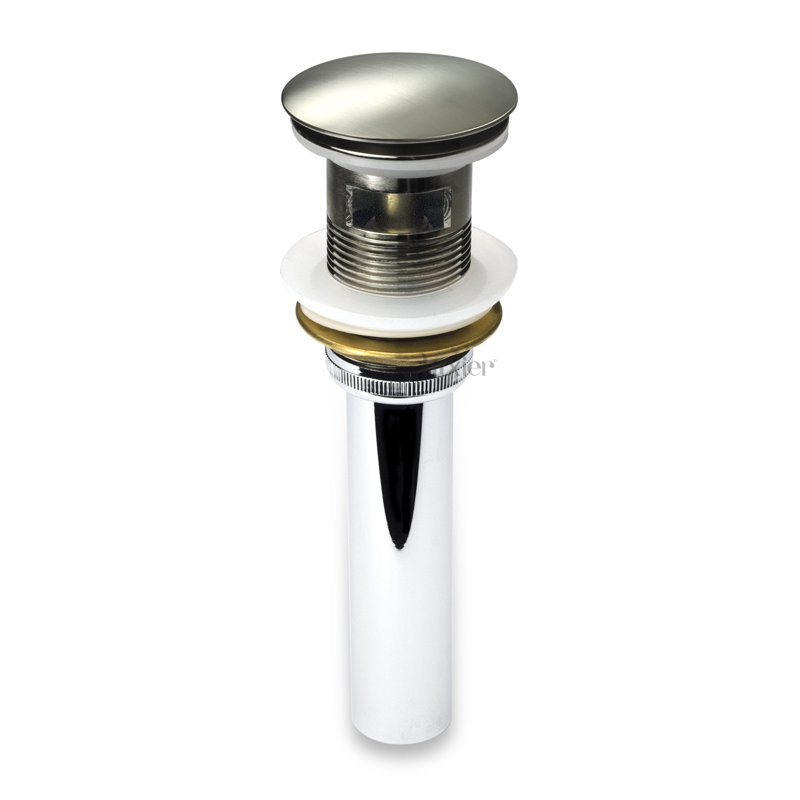 Pop-Up Bathroom Sink Drain Stopper with Overflow, Brushed Nickel