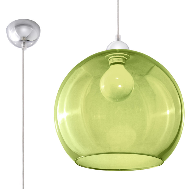 1 - Light Stainless Steel Pendant, Green