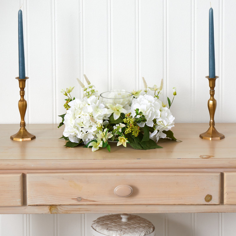  Hydrangea Artificial Arrangement Candelabrum