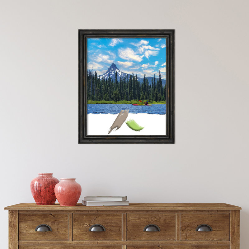 Cadre photo en bois Dragoulin, Noir, 24 po x 36 po