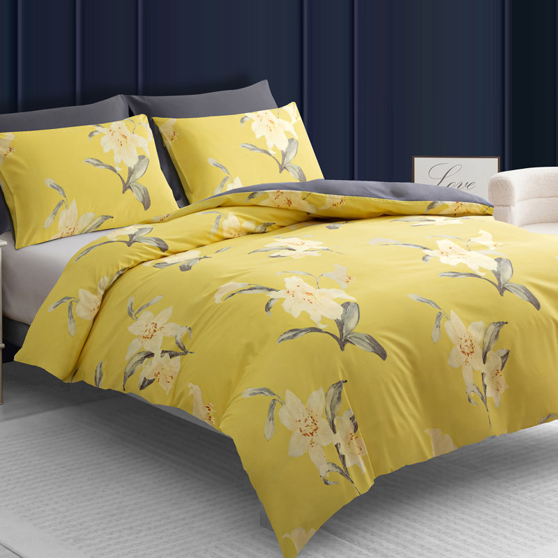 Premium Duvet Cover Set Double Brushed Microfiber Reversible With Zipper Closure & Corner Ties