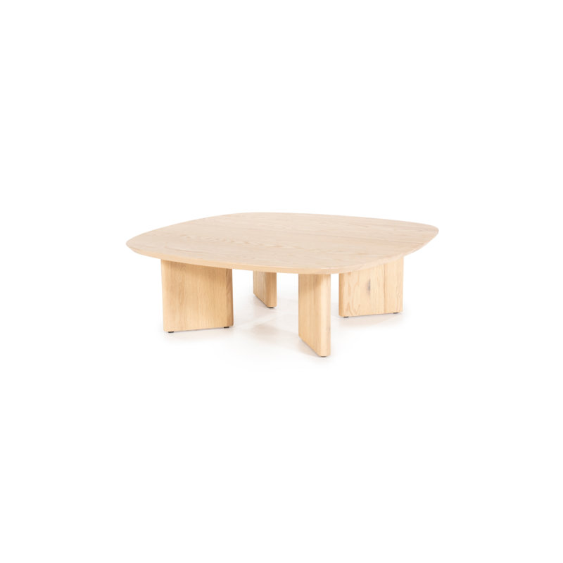 Table basse simple en bois massif, H 13 po x L 39 po x l 39 po , Naturel