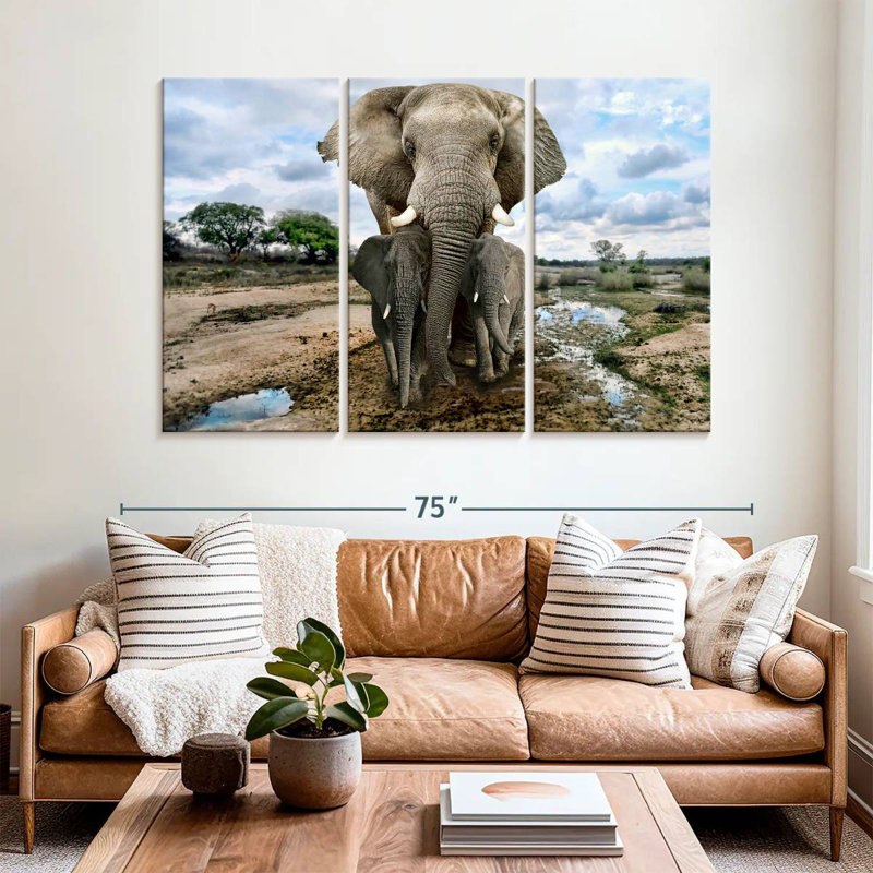 Safari Elephants, 42" H x 65" W