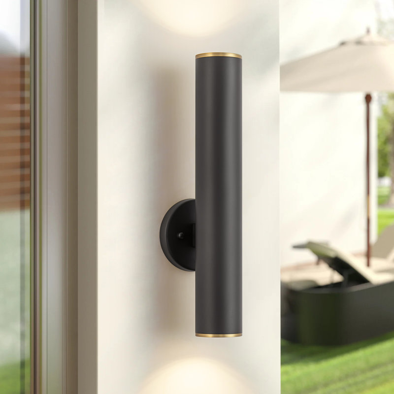 Applique murale d'extérieur en aluminium noir mat