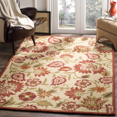 Tapis floral en laine crocheté à la main Emrick Blossom