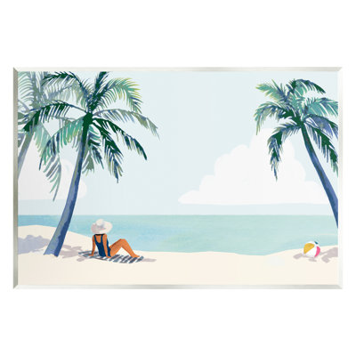 «Au-417-Giclee Girl On Tropical Summer Beach» par Victoria Barnes, impression