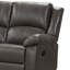 Lizzy Sofa, Manual Reclining, Pillow Arms, 82 Inch Solid Wood, Grey Leather