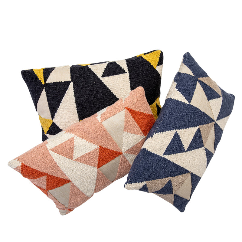 Geometric Reversible Throw Pillow, Pink, 12" x 18"