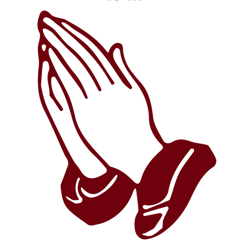 Décalcomanie murale prayer mains, Bourgogne, H 36 po x l 28 po x P 0,01 po