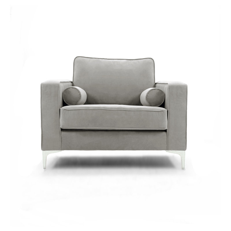 Georgio Velvet Armchair, Grey