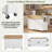 Fluted 55.5" Lockable Rolling Kitchen Island With Drop Leaf, Power Outlet, Racks And Storage Cabinet-380827882