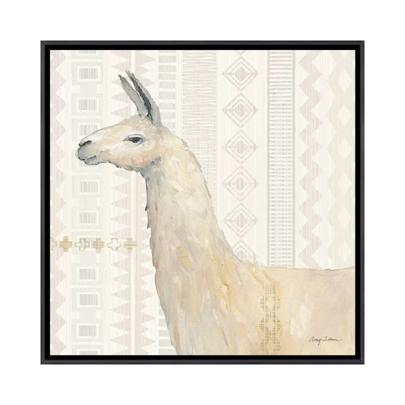 «Llama Land III» par Avery Tillmon - reproduction, Aucun mat, H 18 po x l 18 po x 1,5 po, Toile encadrée noir délavé