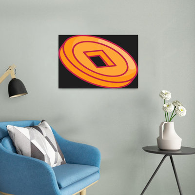 Lucky Chinese Coin Contemporary Wall Art