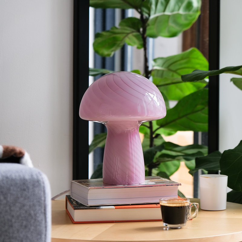 Petite lampe de table en verre, Rose, Rose