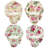  Porcelain Rose Chintz Espresso Cup and Saucer with Butterfly Handle Assorted (Set of 4)