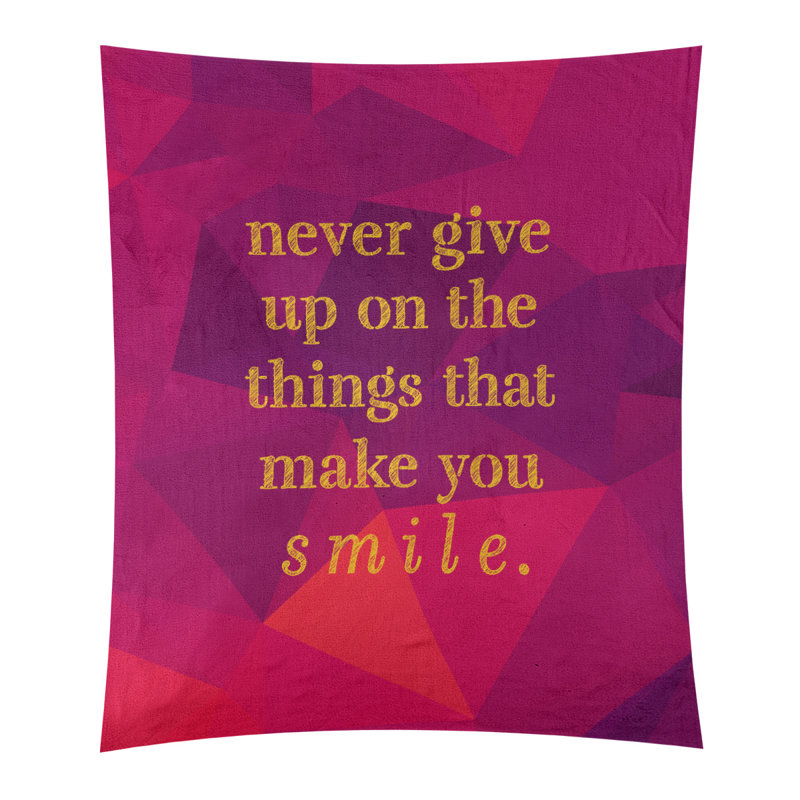 Tapisserie de perseverance en polyester et de citation en faux gemme, H 104 po x l 88 po, Rubellite / or