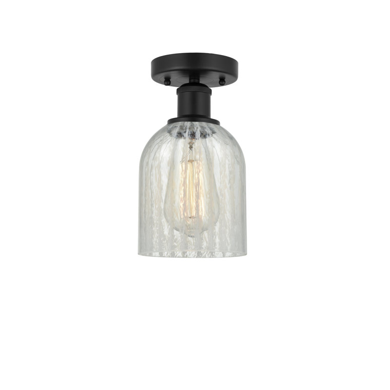 Plafonnier semi-encastré Reiko, Noir mat, Mouchette, H 9,75 po x l 5 po x P 5 po