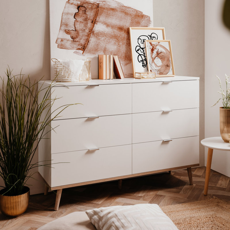 Fidel 120cm W 6 - Drawer Chest of Drawers
