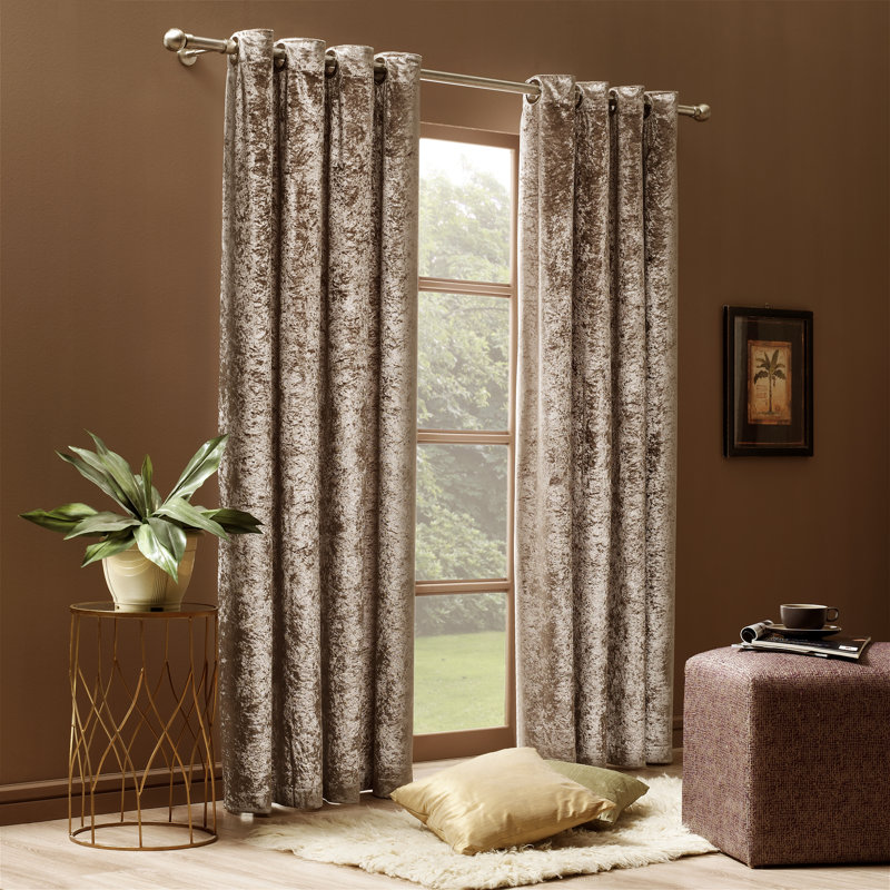 Banks Room Darkening Curtain Pair, 168 W x 137 D cm, Coffee Brown