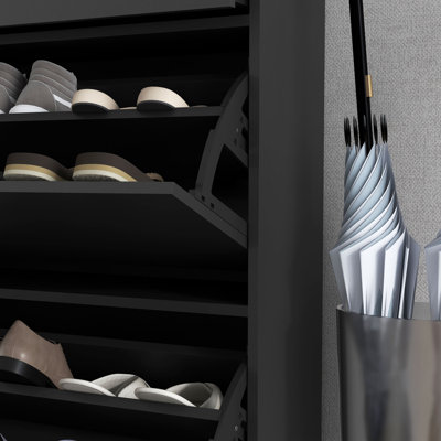 12 Pair Flip Down Shoe Storage