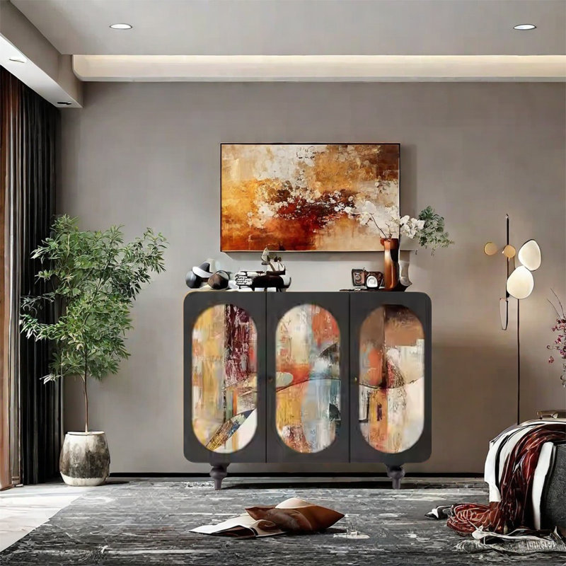 Elegant  Ash Cabinet with Brass Handles