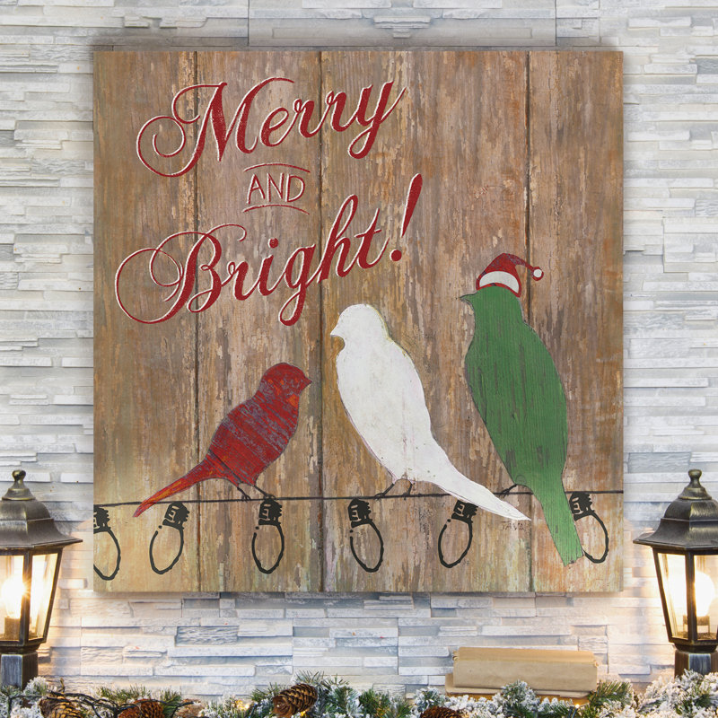 «Merry and Bright», impression sur toile, H 16 po x l 16 po x P 1,5 po, Toile tendue