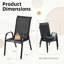 Chaises de patio empilables toutes saisons, tissu en textilène durable avec accoudoirs, structure en métal robuste, chaises de salle à manger d'extérieur à séchage rapide ergonomiques pour la cour et la piscine (noir, 8 pièces)-109080134-126637972