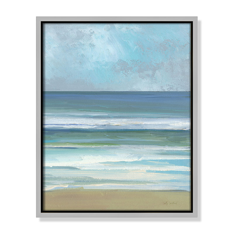 «Gentle Waves II» par Sally Swatland, Flottant argenté, 12.5' W x 15.5' H
