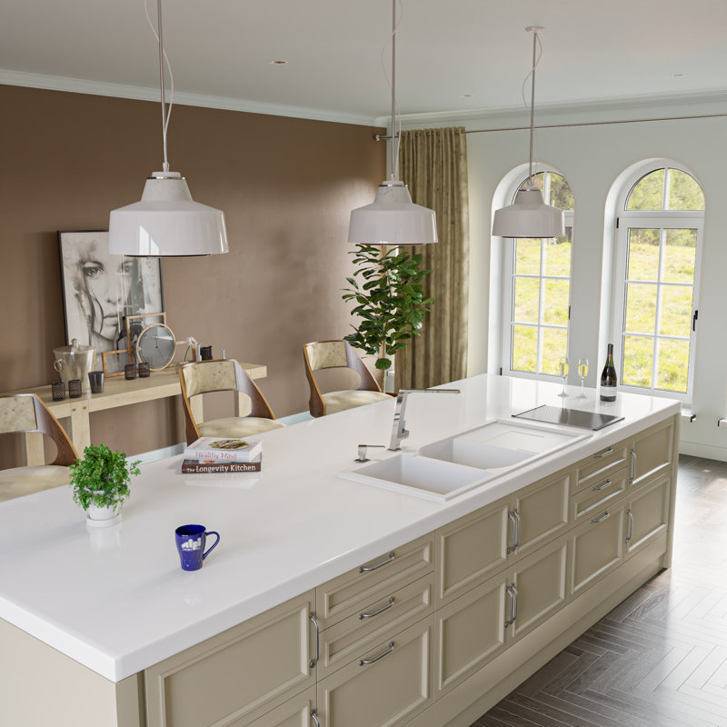 45.69'' L Double Bowl Granite Kitchen Sink