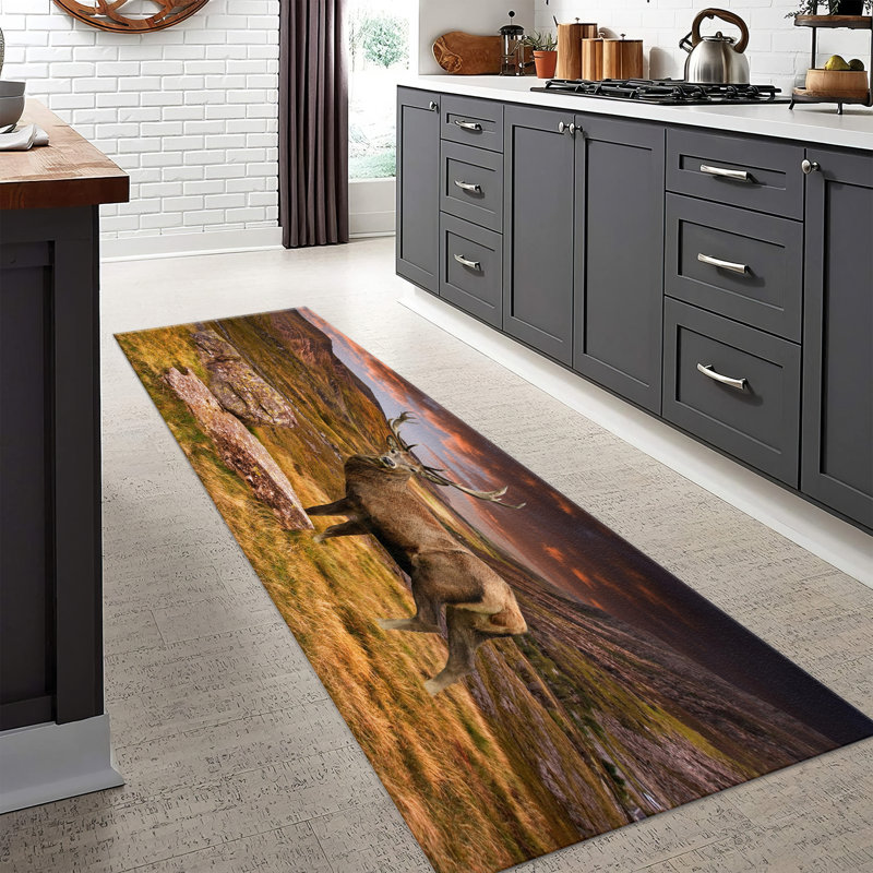 Floral Harmony Non-Woven Soft Printed Rug with Vibrant Blues and Yellows in a Bold Abstract Design for Contemporary Home Decor