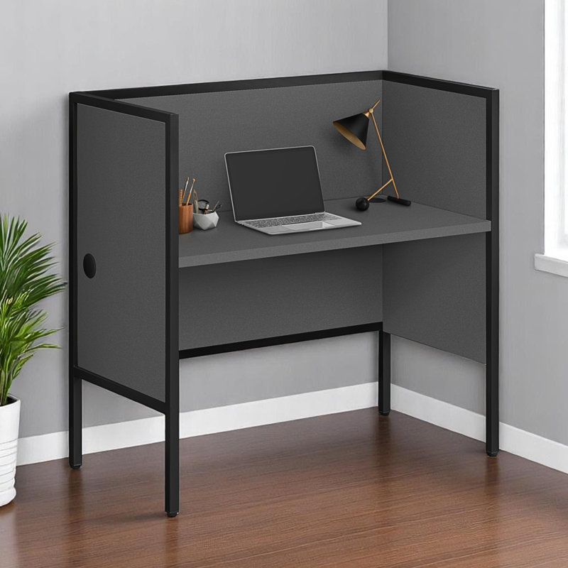 Bureau de bureau Pascha Grey, Gris foncé