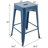 Almodovar 24" 24 Inch Metal Bar Stools, Backless Counter Height Barstools, Stackable Stools with Square-18608718