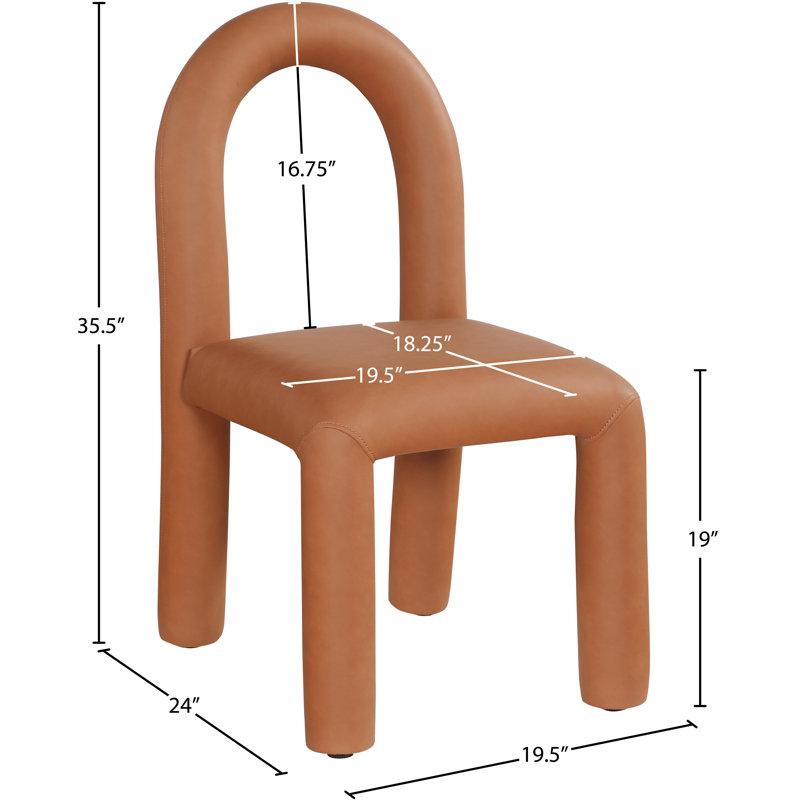 Chaise Greco, Cognac, Cuir végane