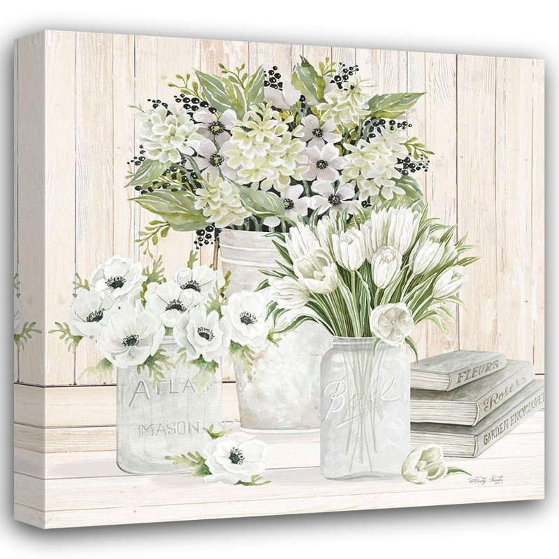 «August Grove® Jacobs, Cindy Gallery», art sur toile tendue: Collection de fleurs blanches, H 36 po x l 36 po