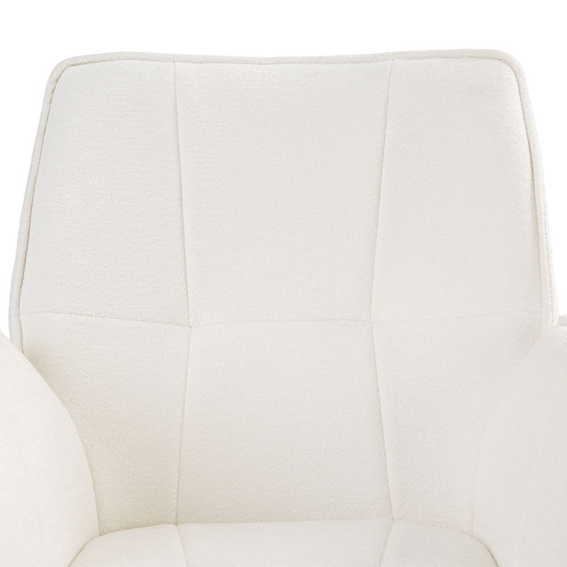 Upholstered Dining Chair In White, 2