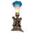13" High Pink/Blue Tiffany Pond Lily Twin Cherub Accent Lamp-17109945