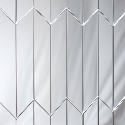 Reflections Chevron 1.8" x 12" Glass Tile