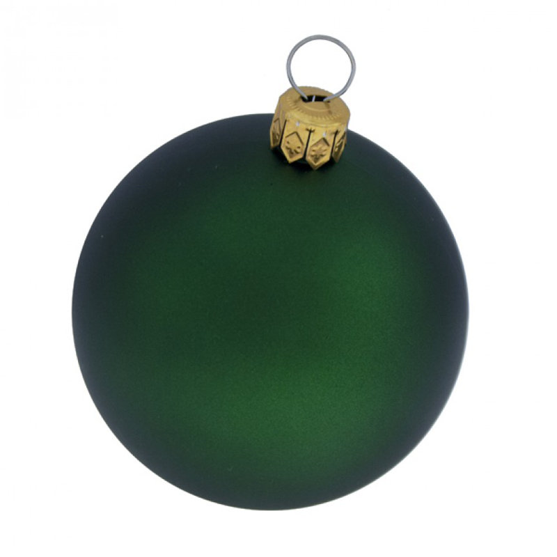Ball Ornament, Green Satin, 6cm H x 6cm W x 6cm D