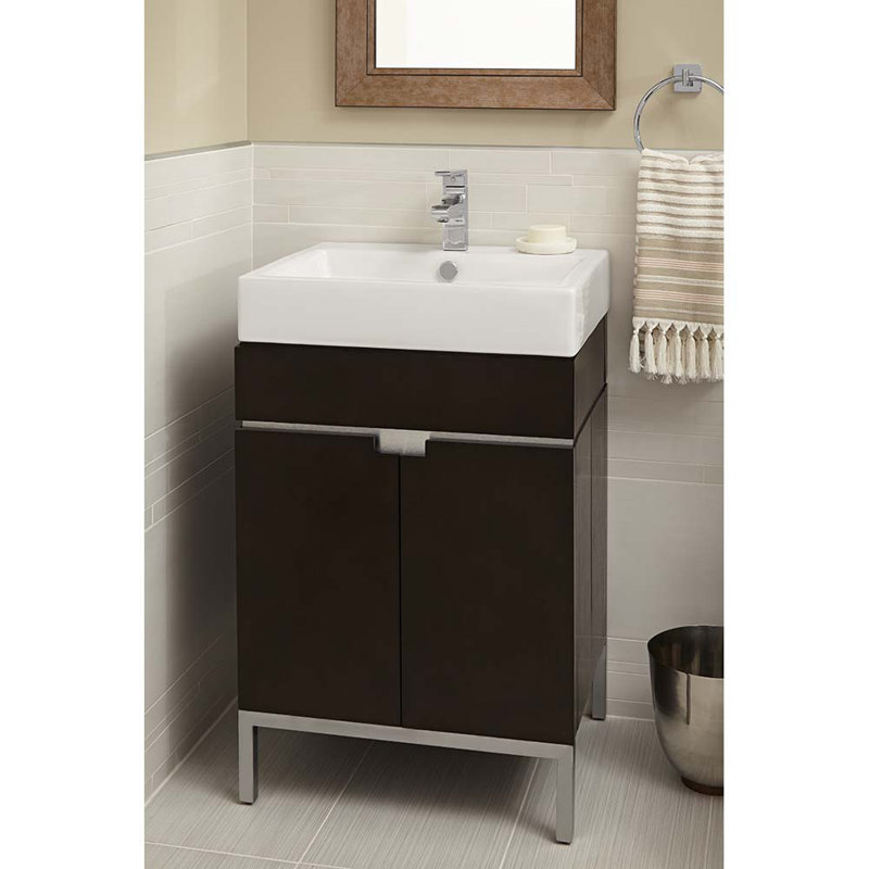 Lavabo de salle de bain rectangulaire rectangulaire en céramique avec trop-plein Studio