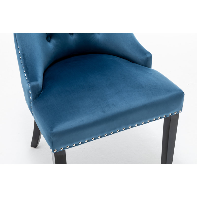 Carranza Upholstered Dining Chair, Blue, 2