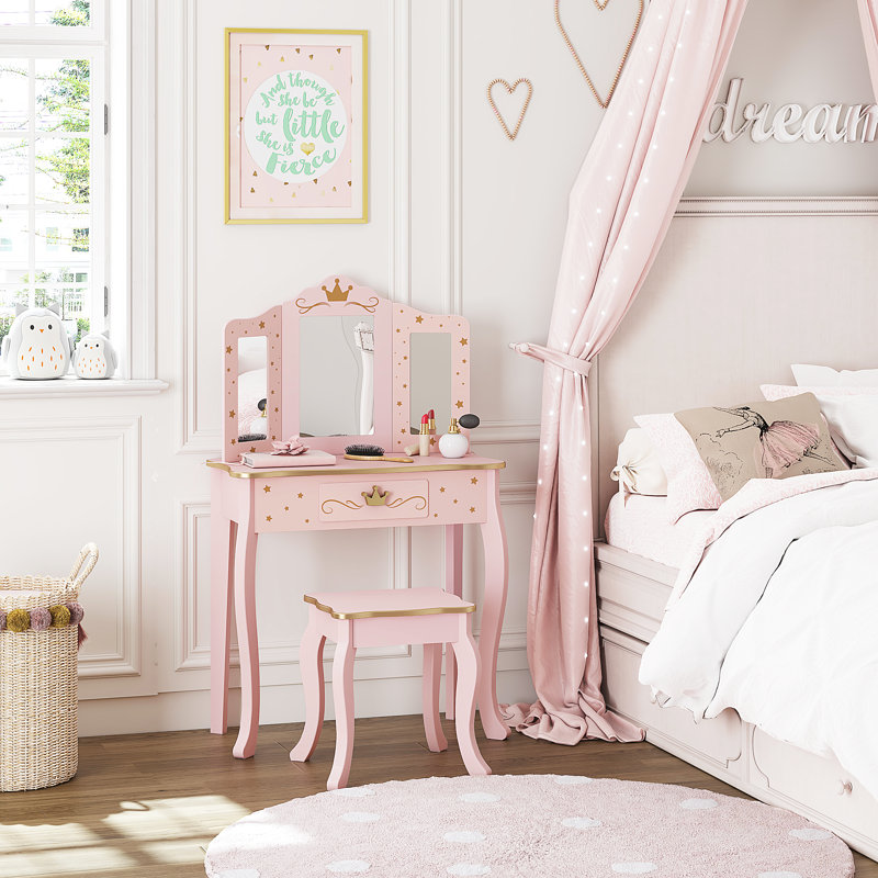 Valerie Kids Vanity Set with Mirror