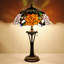 Lampe de table Tiffany Lampe de bureau en vitrail orange mauve 16 x 16 x 24 pouces