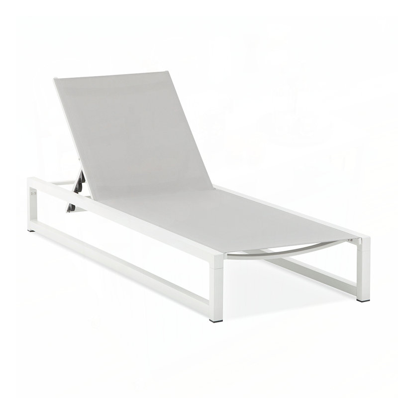 5-Level Adjustable 2-Piece Outdoor Chaise Lounge, Durable Aluminum Frame PVC-coated polyester Mesh, Perfect for Patio and Poolside Relaxation