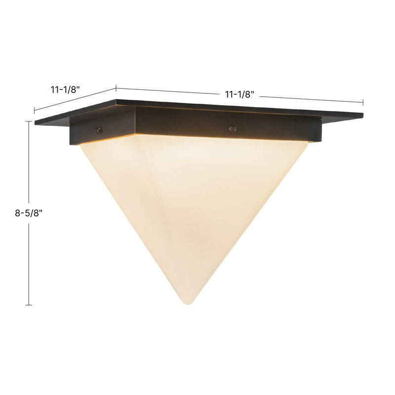 Mineral 11-in Brass Flush Mount, Alabaster, Brass